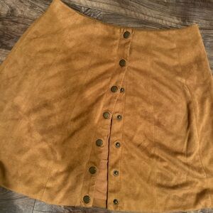Miami Tan Suede A-Line Mini Skirt